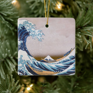Tsunami Grote Golf van Kanagawa Japan door Hokusai Keramisch Ornament