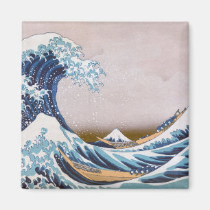 Tsunami Grote Golf van Kanagawa Japan door Hokusai Magneet