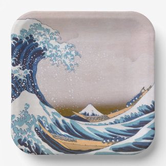 Tsunami Grote Golf van Kanagawa Japan door Hokusai Papieren Bordje
