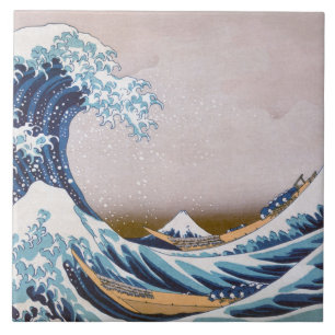 Tsunami Grote Golf van Kanagawa Japan door Hokusai Tegeltje