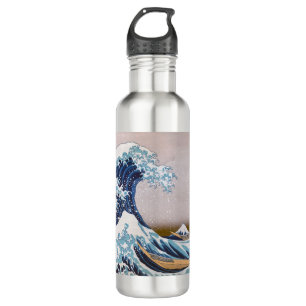 Tsunami Grote Golf van Kanagawa Japan door Hokusai Waterfles