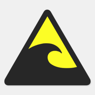Tsunami Hazard Sign Driehoek Sticker