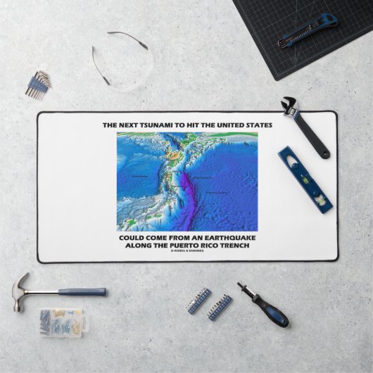 Tsunami Puerto Rico Bord Tectonics Earth Bureaumat (Werkstation)