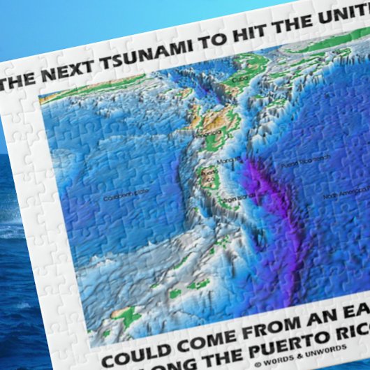 Tsunami Puerto Rico-moersleutel (Bord Tectonics Ea Legpuzzel