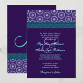 TT024 Blauwgroen-blauw en Paars-race-logo Kaart (Voorkant / Achterkant)