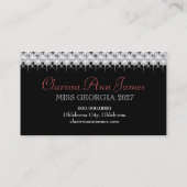 TT-Diamond Bliss Beauty Pageant-fotokaart Visitekaartje (Achterkant)