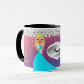 TT-Diamond Bliss Personalized Blonde Mok | Blauw (Voorkant links)