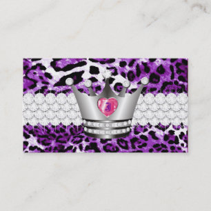TT Perfect Princess Paars Leopard Faux Silver Visitekaartje