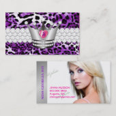 TT Perfect Princess Paars Leopard Faux Silver Visitekaartje (Voorkant / Achterkant)