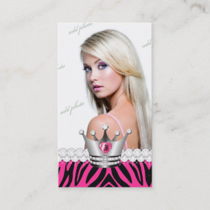 TT-Perfect Princess Pink Zebra Diamonds Visitekaartje