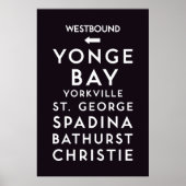 TTC - Affiche des stations de Westbound (Devant)