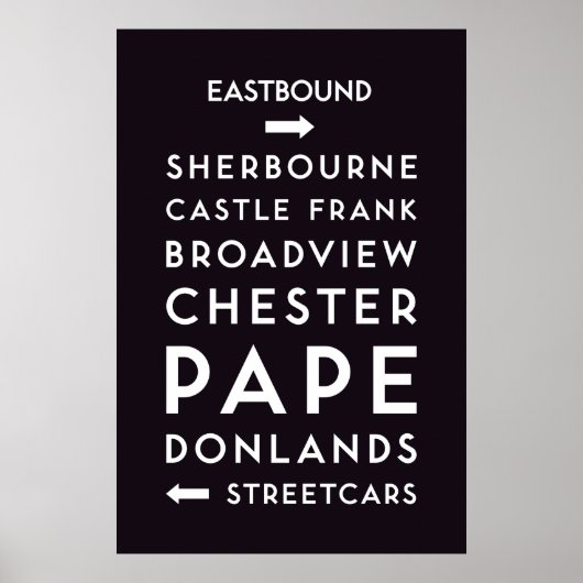 TTC - Eastbound Stations Poster (Voorkant)