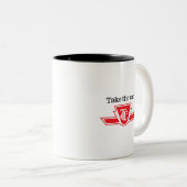 TTC Neem de auto of aangepaste tekst koffie mok (Voorkant rechts)