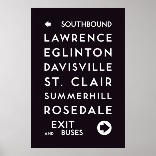 TTC - Poster voor Southbound Stations (Voorkant)