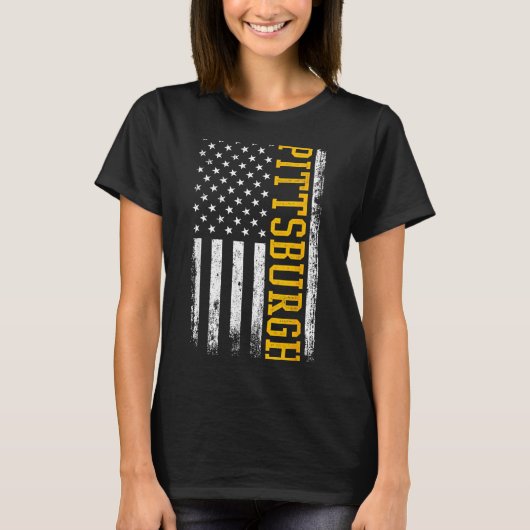 Ttsburgh Usa Flag Patriotic American From Ttsburgh T-shirt (Voorkant)