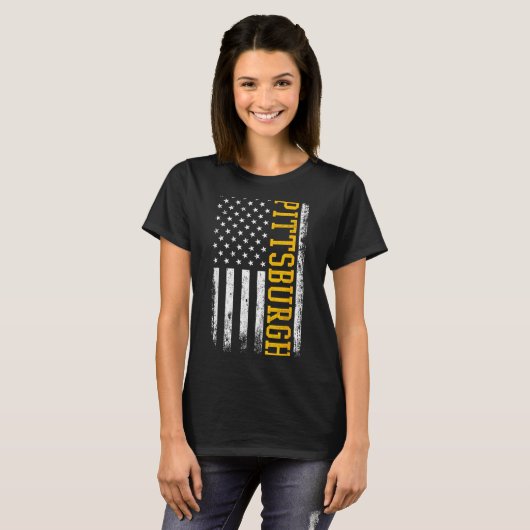 Ttsburgh Usa Flag Patriotic American From Ttsburgh T-shirt (Voorkant volledig)