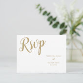 Ttypographie d'or mariage rsvp cartes postales (Debout devant)