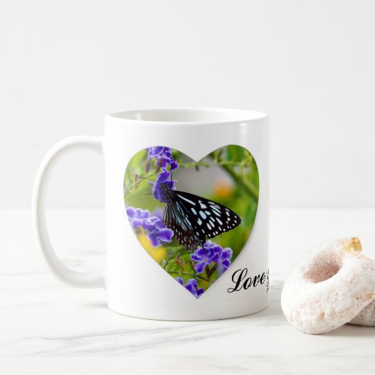 Tu aimes maman papillon tasse de café (Avec donut)