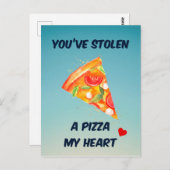 Tu as volé une pizza de mon coeur | Carte de voeux (Devant / Derrière)
