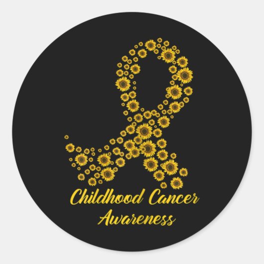 Tu Childhood Cancer Awareness Month Costume Yellow Ronde Sticker (Voorkant)