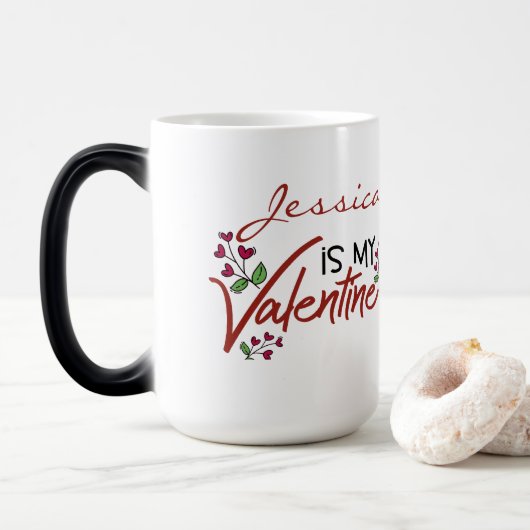 Tú eres mi Valentín personalizada Magische Mok (Met donut)