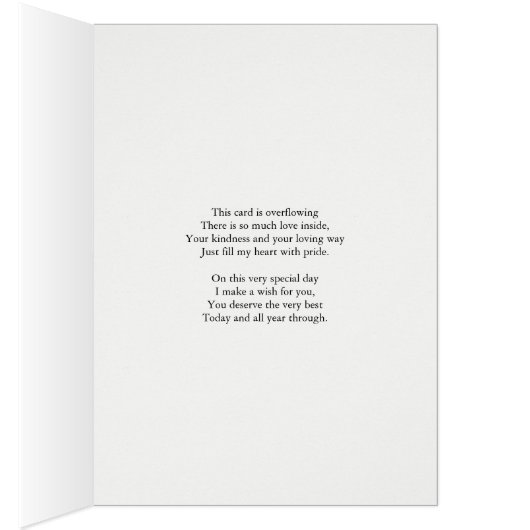 Tu es comme une mère pour moi, carte d'anniversair (Intérieur (Droit))