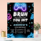 TU ES DEDANS ? Invitation d'anniversaire Neon Game (Mariage)