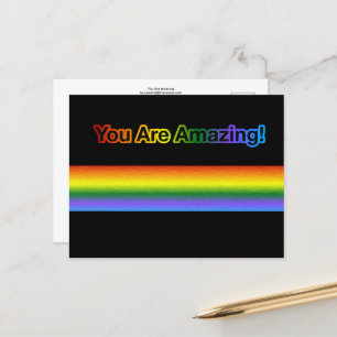 Tu Es Extraordinaire ! Carte postale texte Rainbow