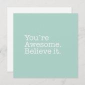 Tu es génial. Croire la carte de note (Devant / Derrière)