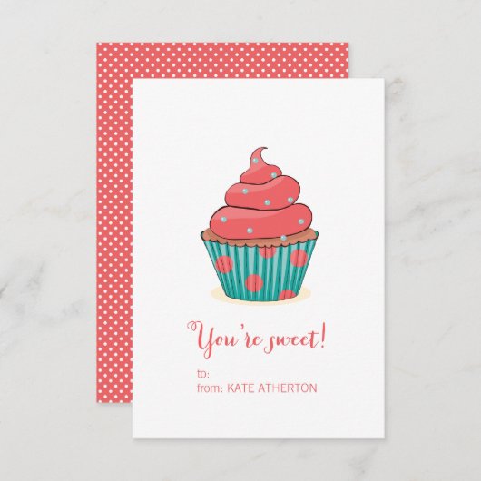 Tu es la carte de Saint Valentin de Cupcake (Devant / Derrière)
