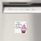 "Tu es la cerise sur mon Cupcake !" Kawaii Magnet (In Situ (Lave-vaisselle))