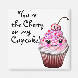 "Tu es la cerise sur mon Cupcake !" Kawaii Magnet