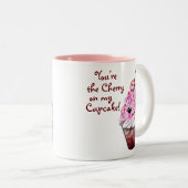 "Tu es la cerise sur mon Cupcake !" Kawaii Mug (Devant droit)