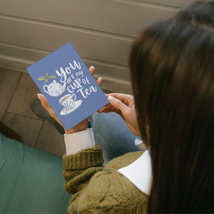 Tu Es Ma Carte De Voeux Pliée Tasse De Thé