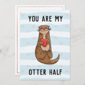 Tu Es Ma Demi-Valentine Carte De Vacances (Devant / Derrière)