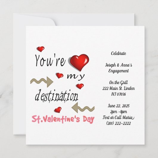Tu es ma Destination  Carte d'invitation Saint-Val (Dos)