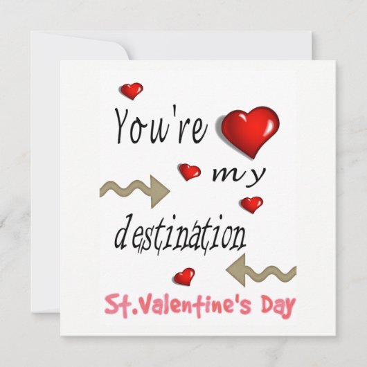 Tu es ma Destination  Invitation de Carte Saint-Va (Devant)