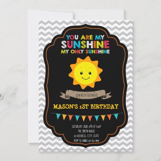 Tu es mon invitation à l'anniversaire du soleil (Devant)