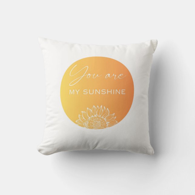 "Tu Es Mon Soleil" Orange Cercle Lance Oreiller (Recto)