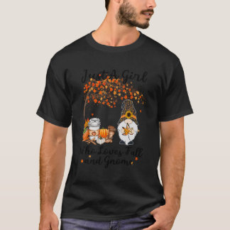 Tu Gewoon een die houdt van Herfst en Gnome Thanks T-shirt