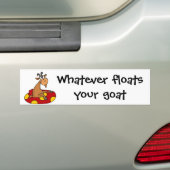 TU- Grappig wat er ook op drijft uw geit Cartoon Bumpersticker (Op auto)