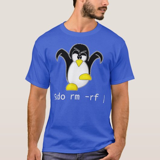 Tu Linu Penguin Sudo Rm Rf Programmer Developer T-shirt (Voorkant)
