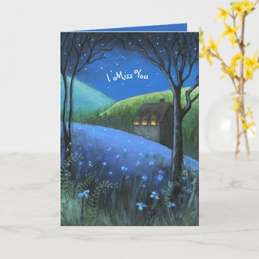 "Tu me manque" carte (Fleur jaune)