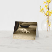 Tu me manque carte - chat seul (Fleur jaune)