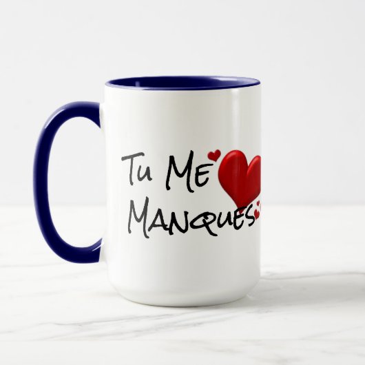 Tu Me Manques Miss You Hearts Coffee mok Design (Links)