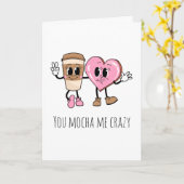 Tu me moques un café fou drôle je t'aime cartes (Fleur jaune)