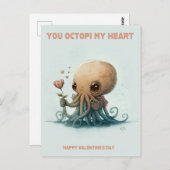 Tu Octopi mon coeur, carte Valentine (Devant / Derrière)