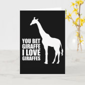 Tu paris Giraffe I Love Giraffes Carte de voeux (Fleur jaune)