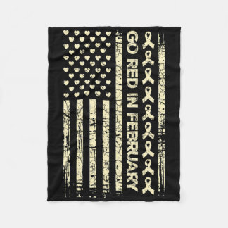 Tu Red Ribbon Heart Disease Awareness - Amerika Fleece Deken