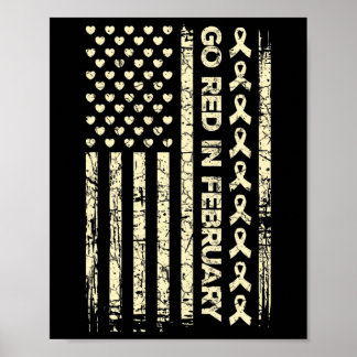 Tu Red Ribbon Heart Disease Awareness - Amerika Poster
